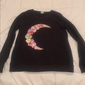 Black zyia floral moon sweat shirt